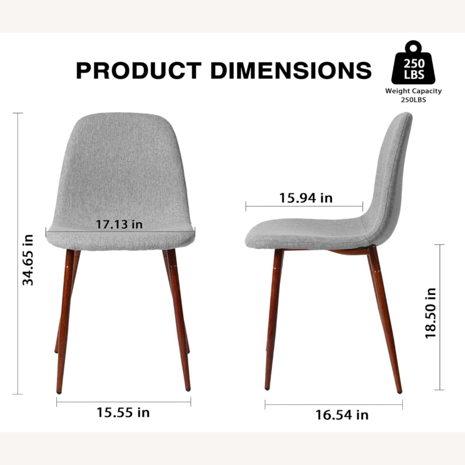 Wood Dining Table & Fabric Dining Chairs - image-3