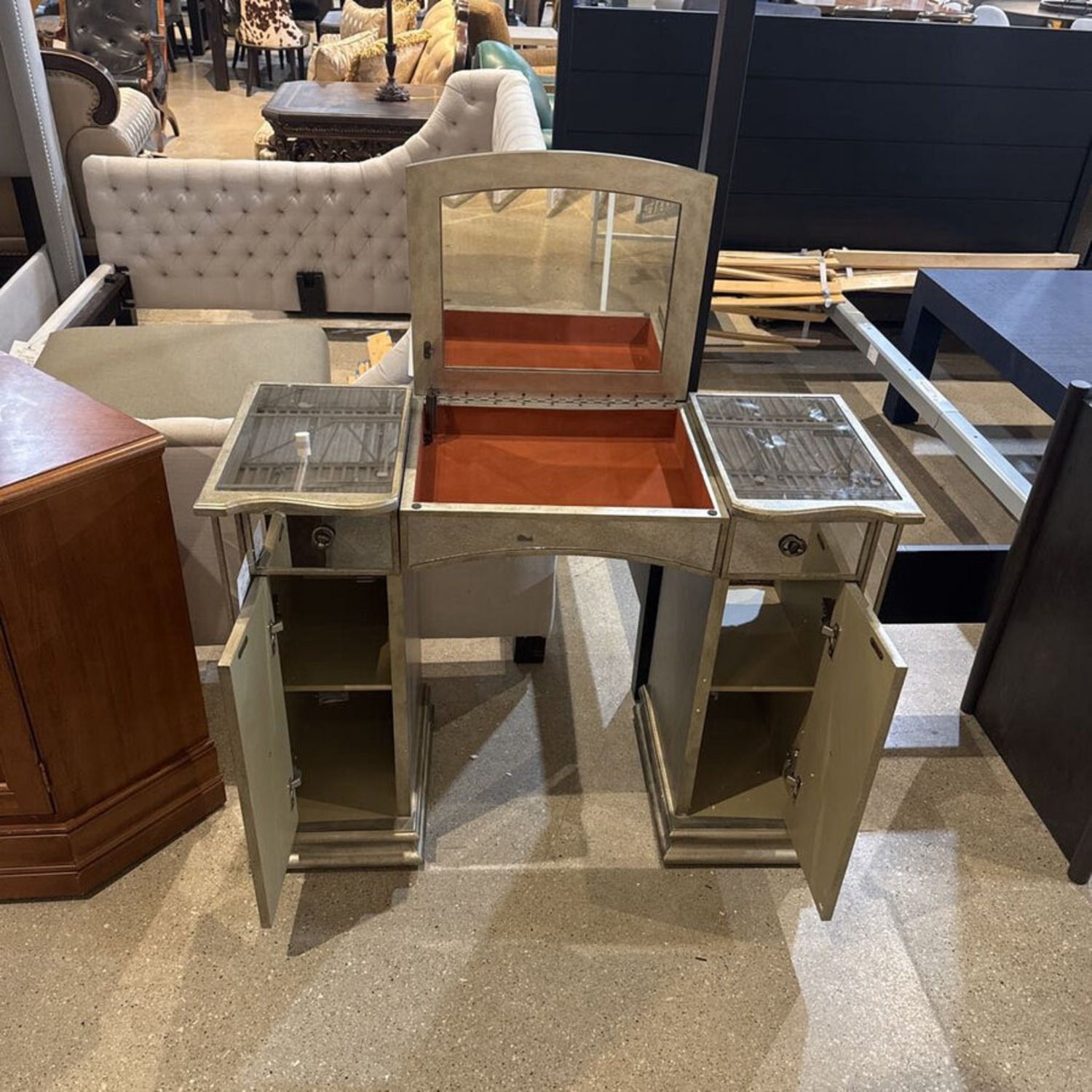 Celeste Mirrored Vanity Desk - image-5