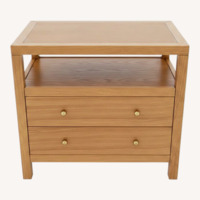 Celine 2-Drawer Nightstand Brown/Gold