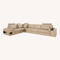 Los Angeles II Leather L-Sectional Sleeper