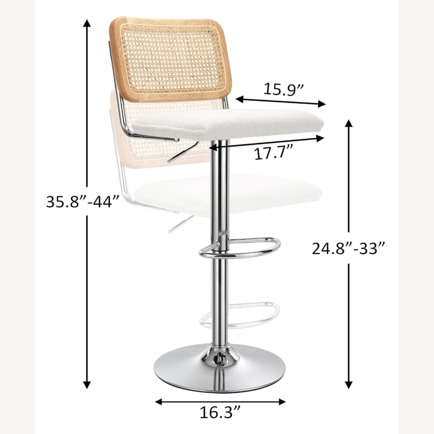 Amazon Light Brown Wooden Barstools - image-3