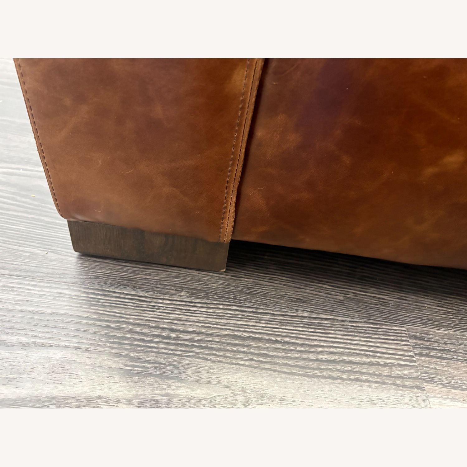 Restoration Hardware Maxwell Leather 2-Cushion Sofa - image-16