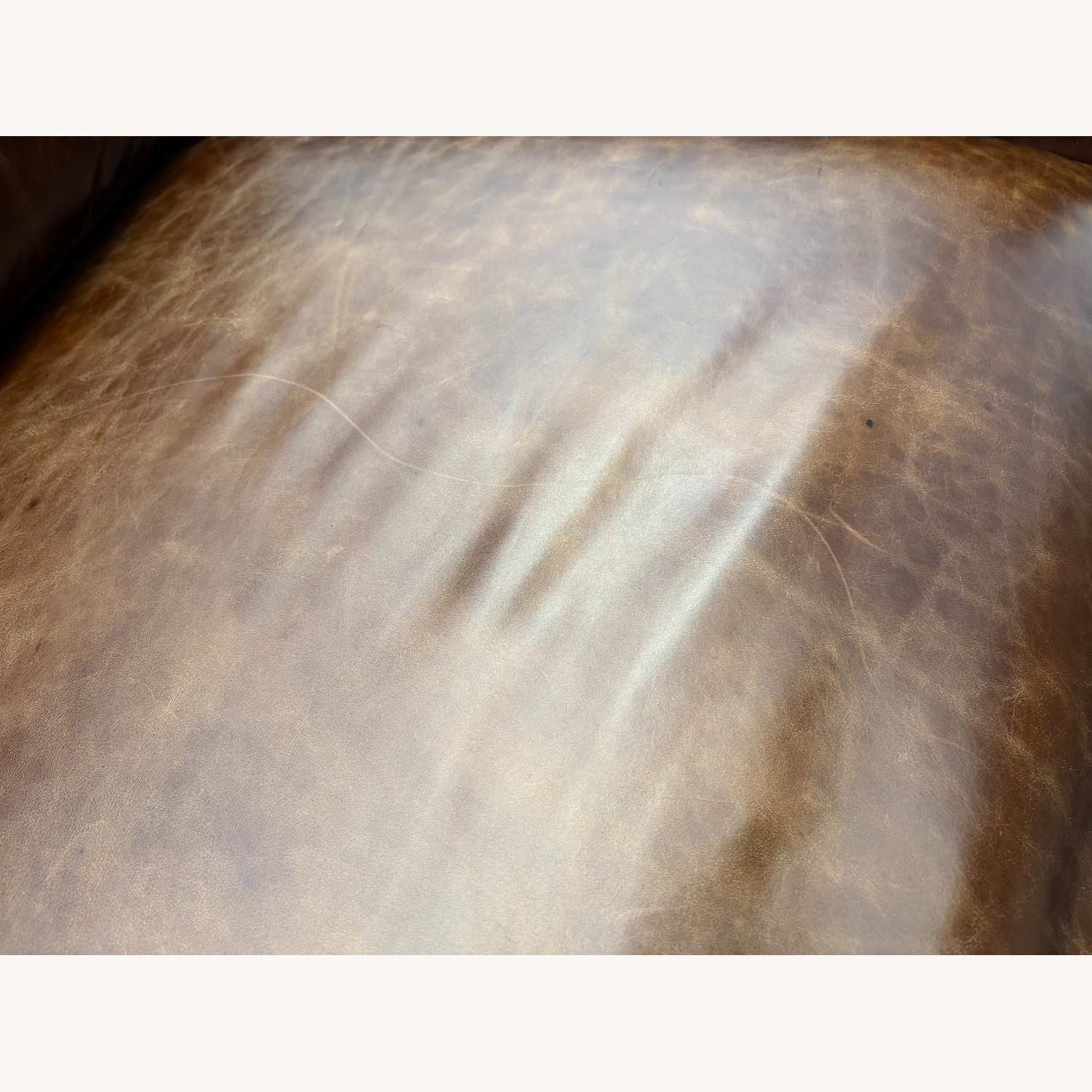 Restoration Hardware Maxwell Leather 2-Cushion Sofa - image-21