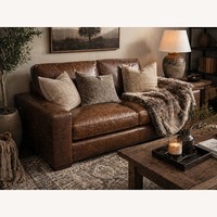 Restoration Hardware Maxwell Leather 2-Cushion Sofa