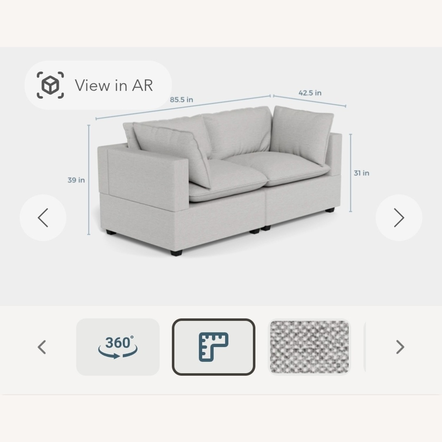 Albany Park Light Gray Fabric 2 Piece Sectional - image-2