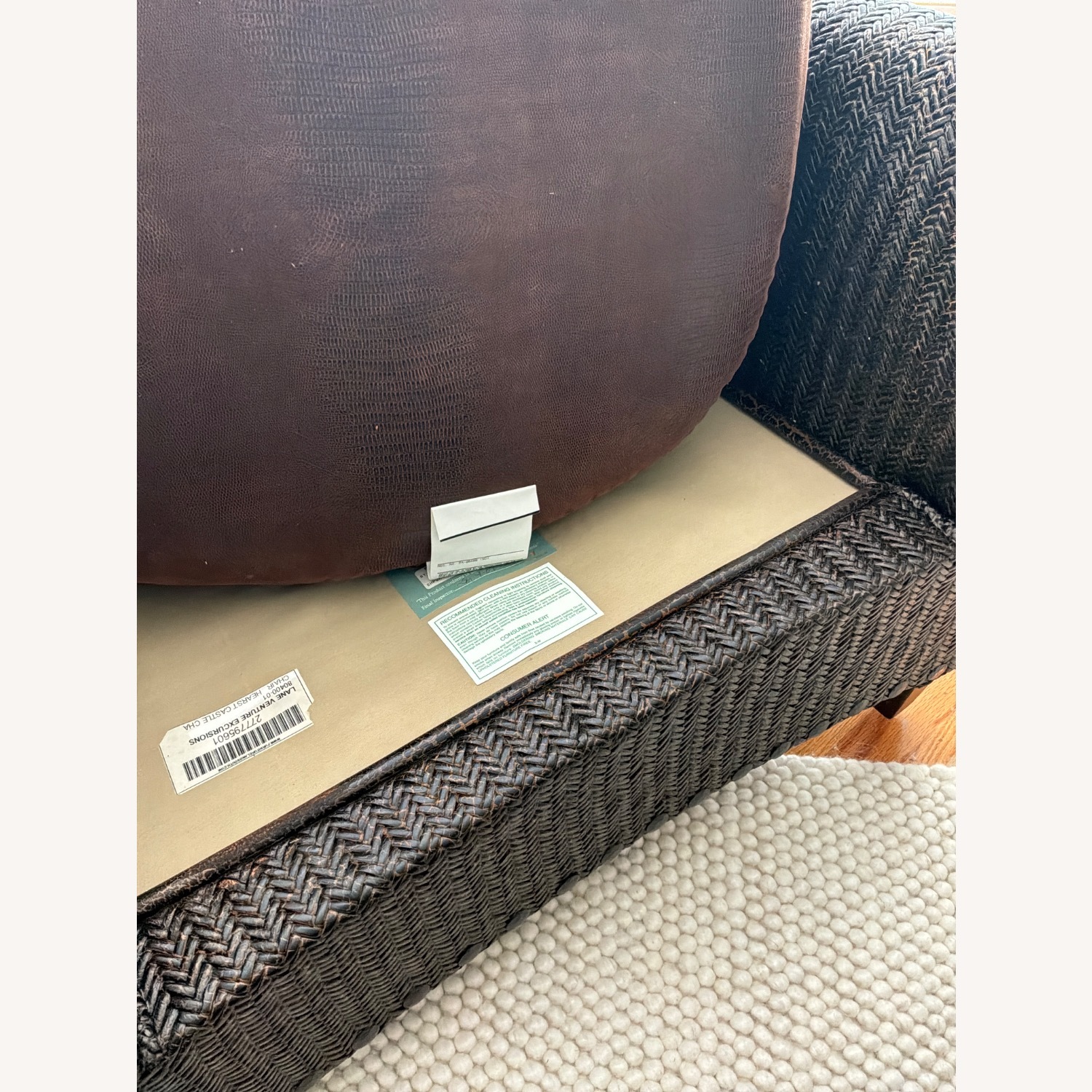 Woven Dark Brown Armchair + Ottoman  - image-7