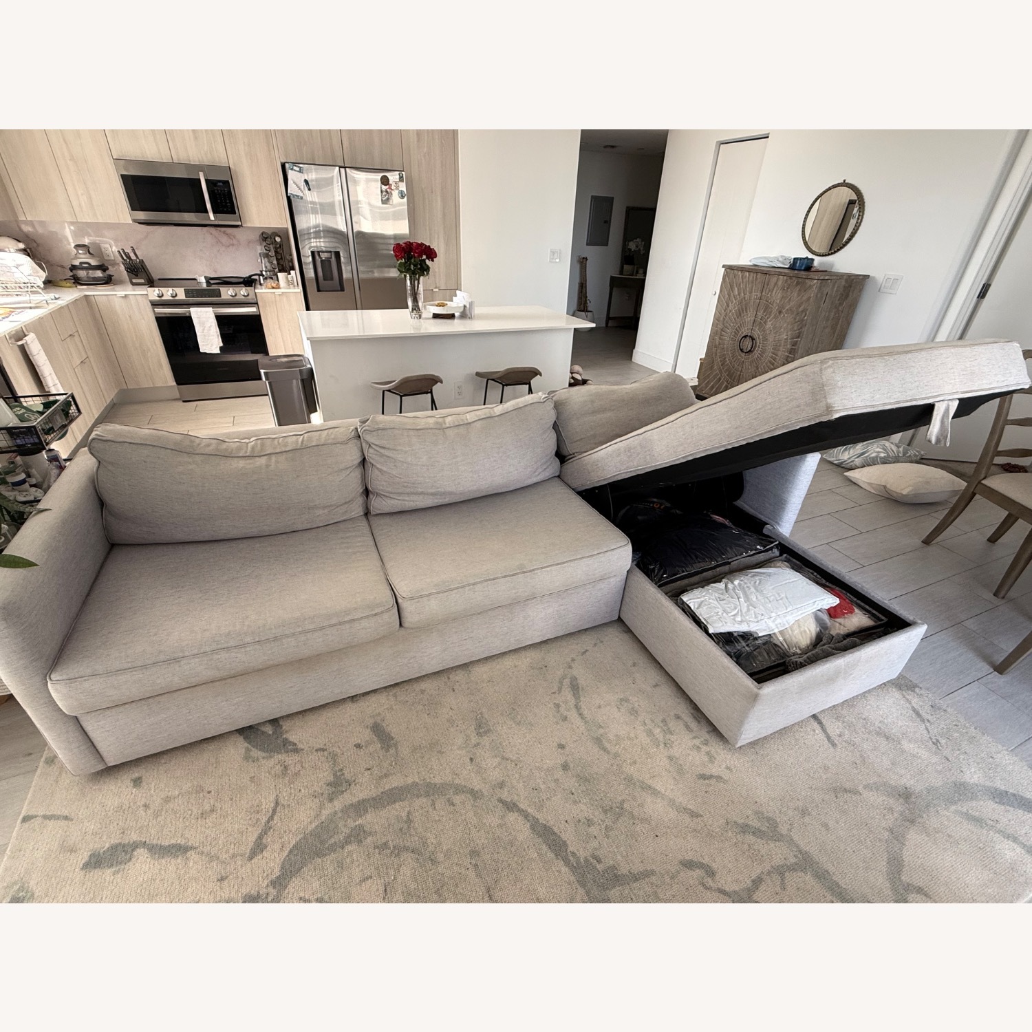 West Elm Harris Light Gray Fabric Sleeper Sofa - image-5