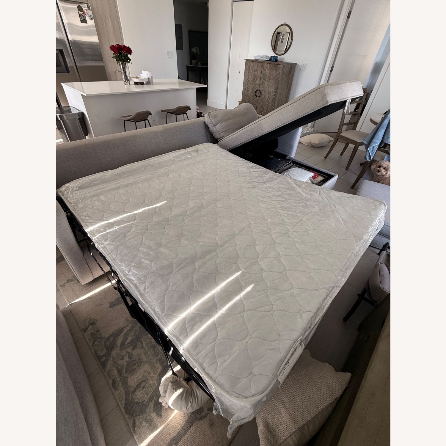 West Elm Harris Light Gray Fabric Sleeper Sofa - image-7