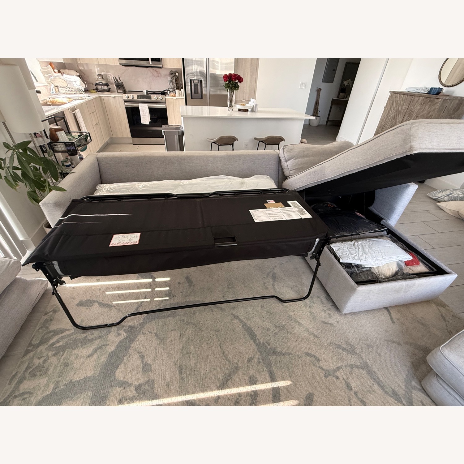 West Elm Harris Light Gray Fabric Sleeper Sofa - image-6