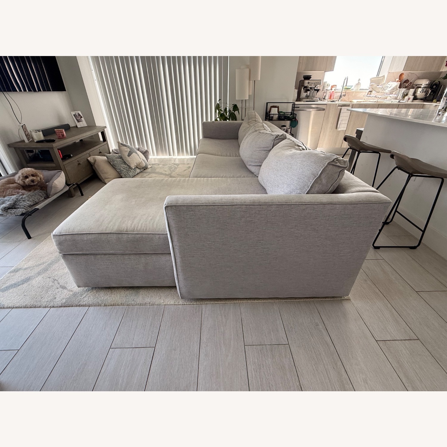 West Elm Harris Light Gray Fabric Sleeper Sofa - image-3