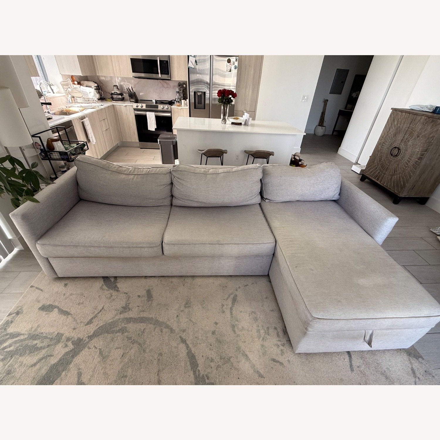 West Elm Harris Light Gray Fabric Sleeper Sofa - image-2