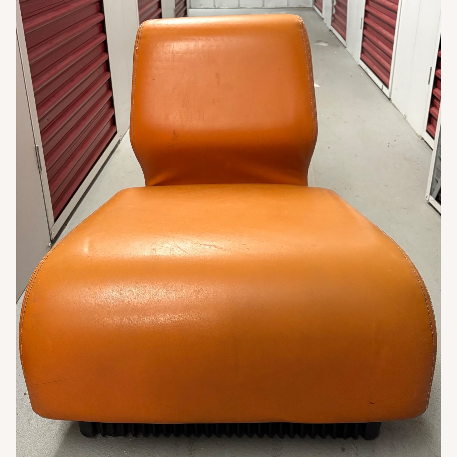 Herman Miller Orange Leather Accent Chairs - image-1