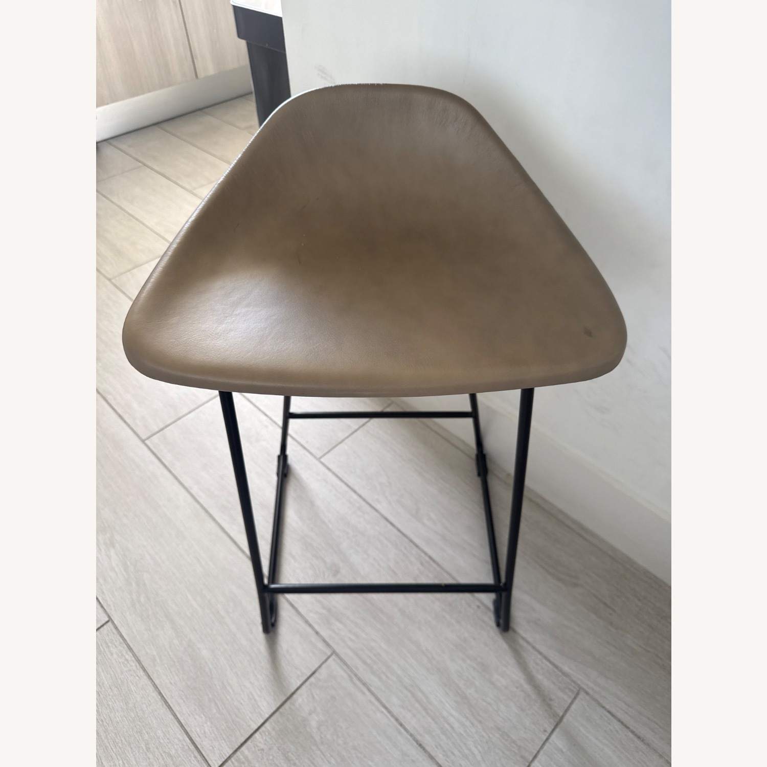 Pottery Barn Brenner Leather Counter Stool - image-4