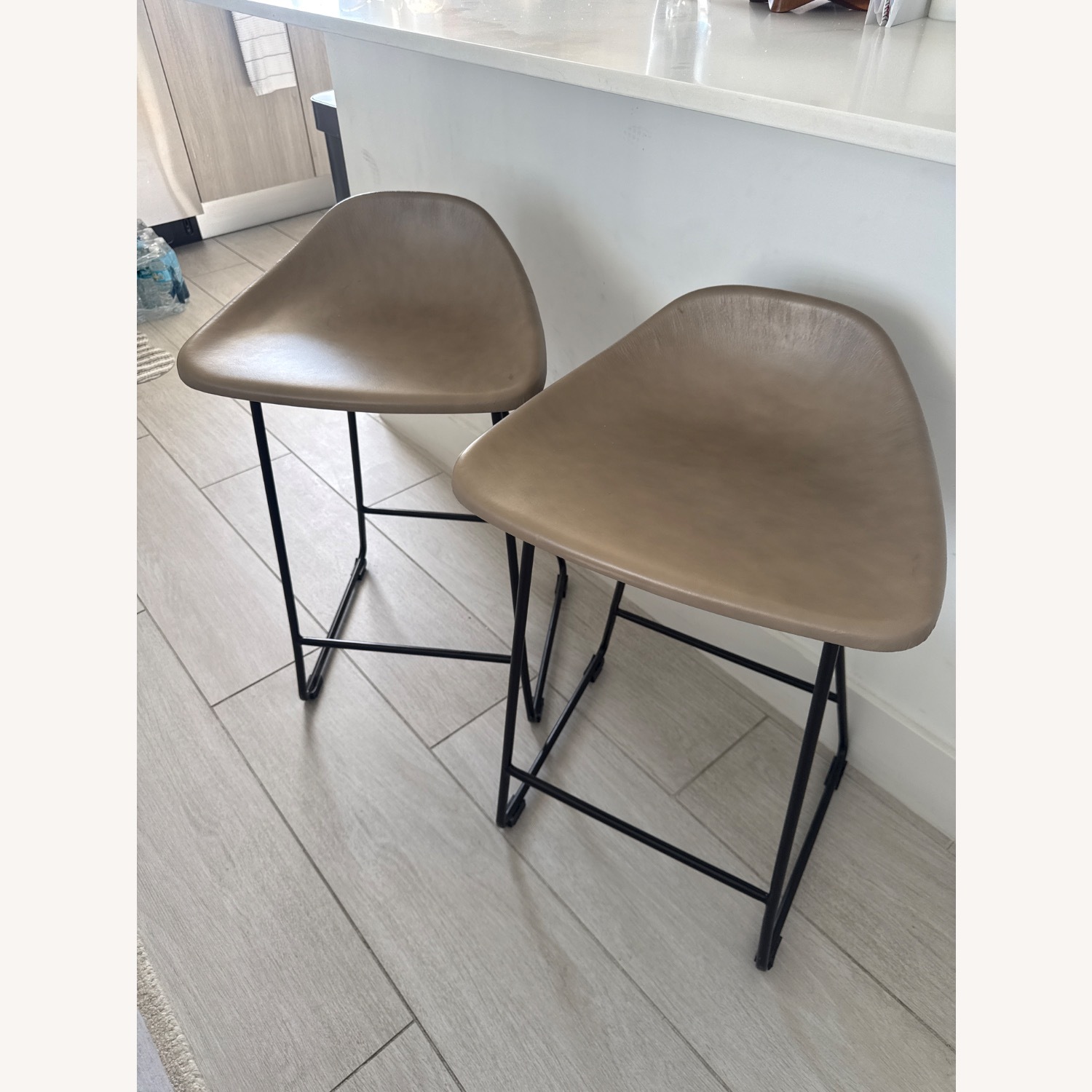 Pottery Barn Brenner Leather Counter Stool - image-5