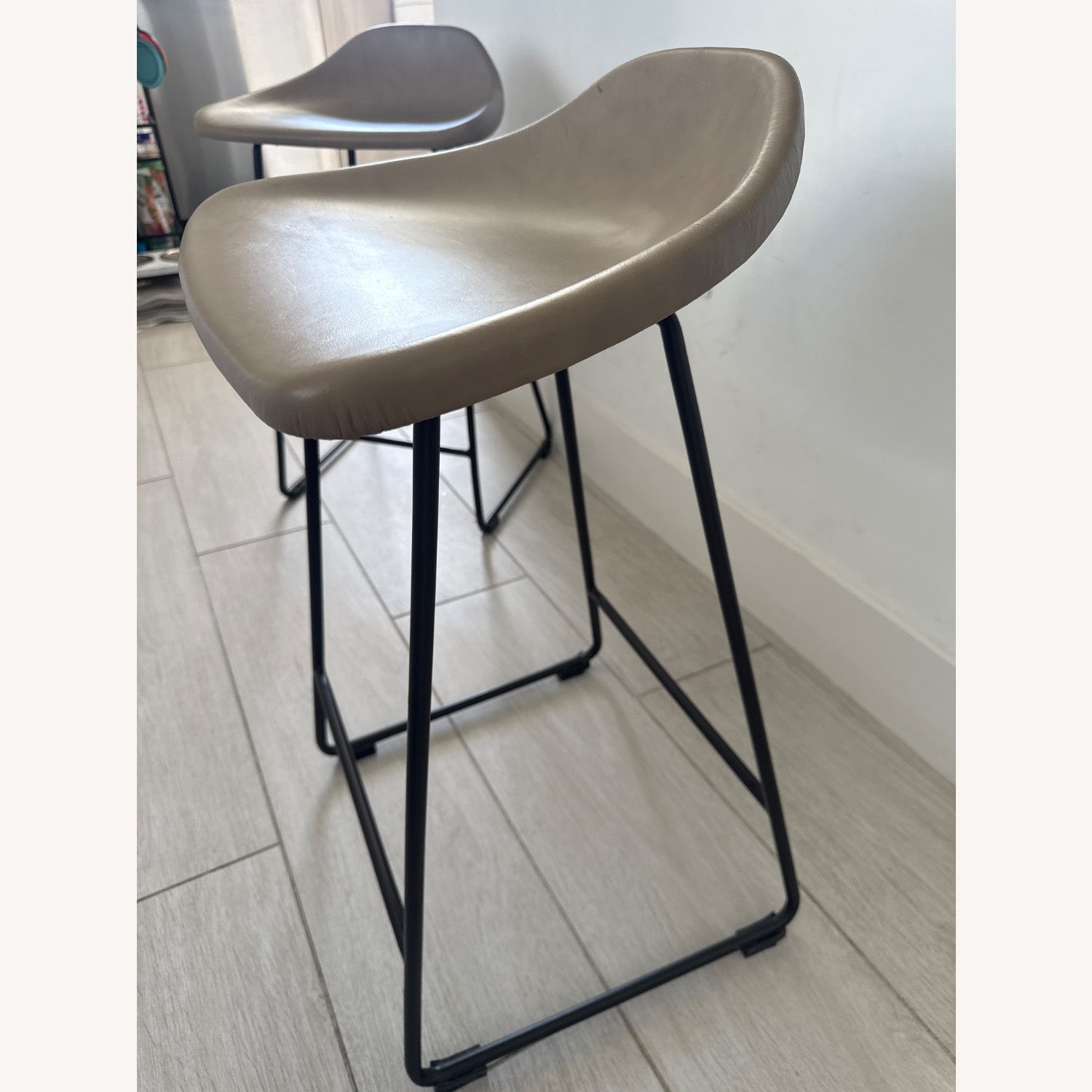 Pottery Barn Brenner Leather Counter Stool - image-3