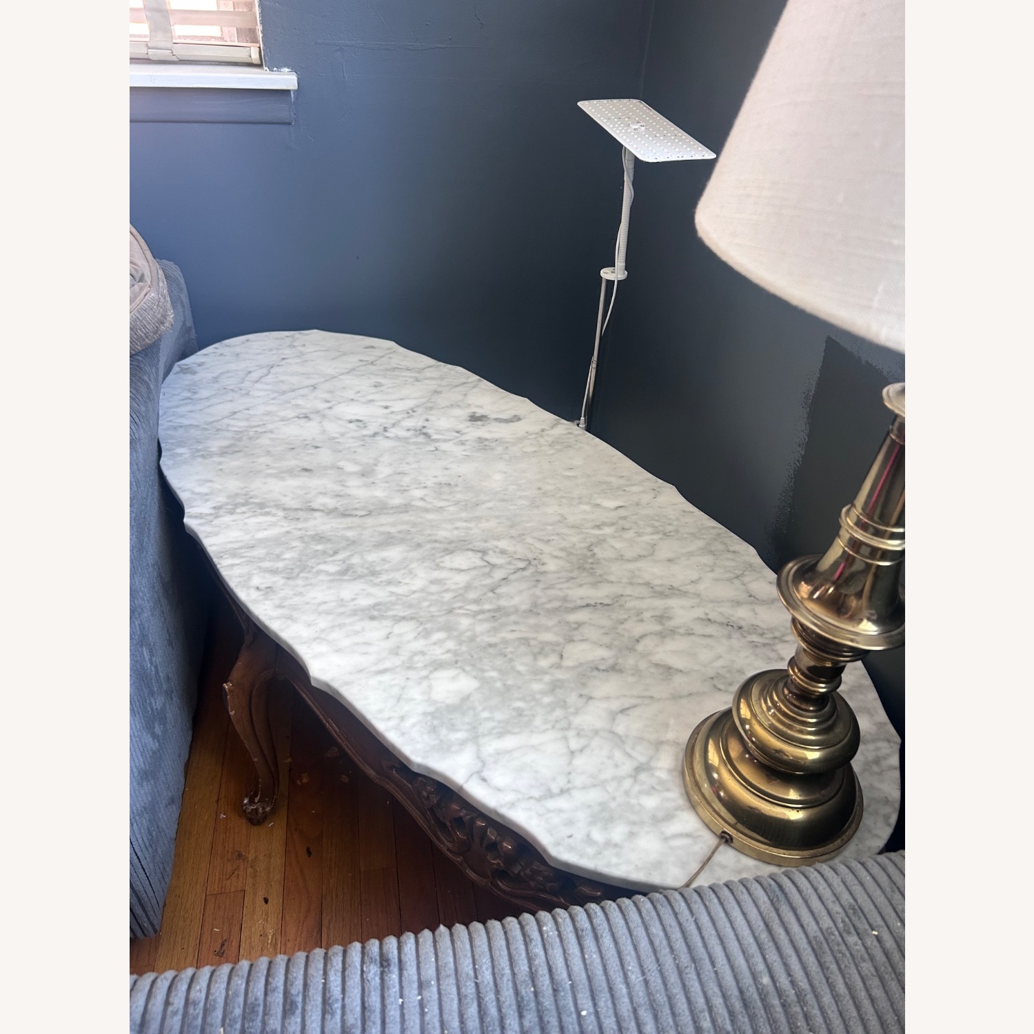 Vintage/Antique White Marble Coffee Table - image-4