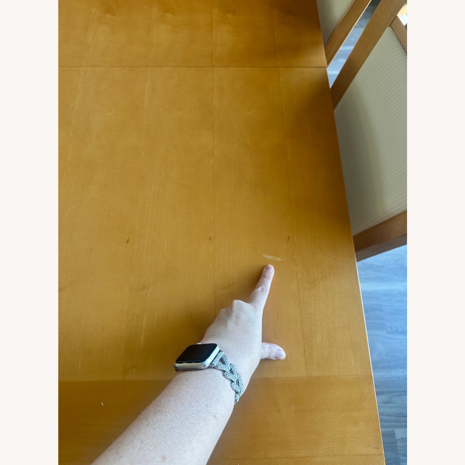 Expandable Dining table, 6 Chairs, and Leaf - image-3