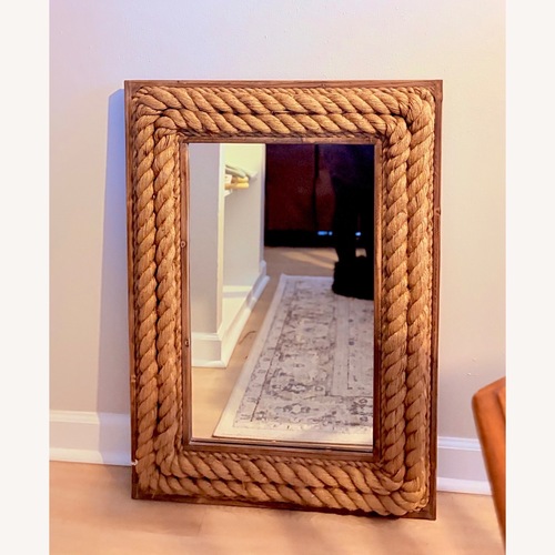 Used Vintage/Antique Light Brown Jute Wall Mirror for sale on AptDeco
