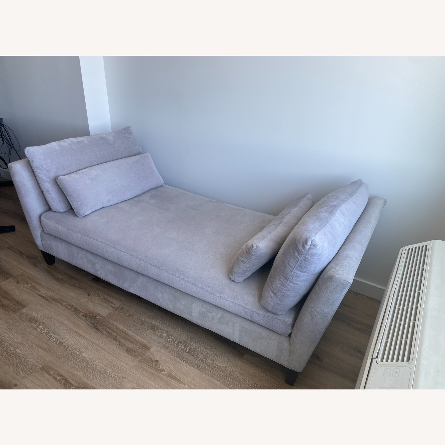 Crate & Barrel Marlowe Light Gray Fabric Chaise Lounge - image-4