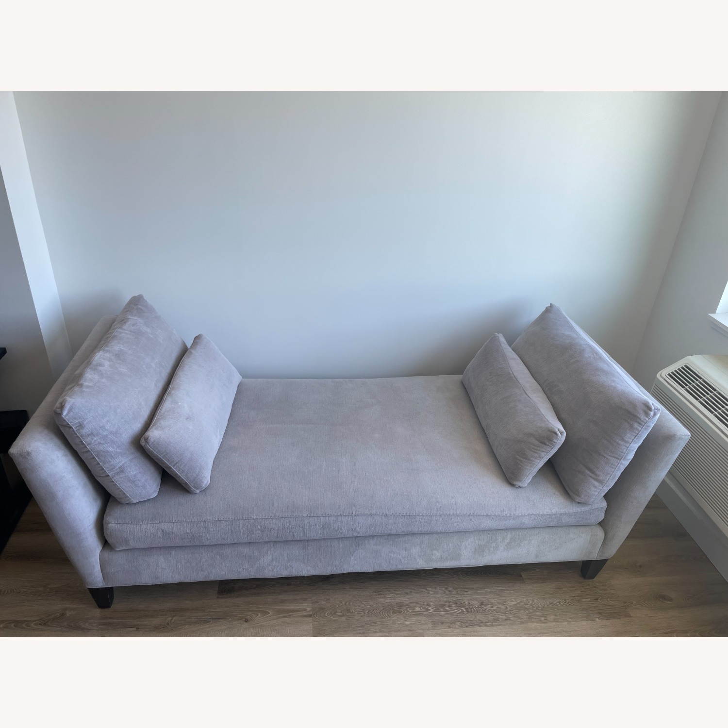 Crate & Barrel Marlowe Light Gray Fabric Chaise Lounge - image-5