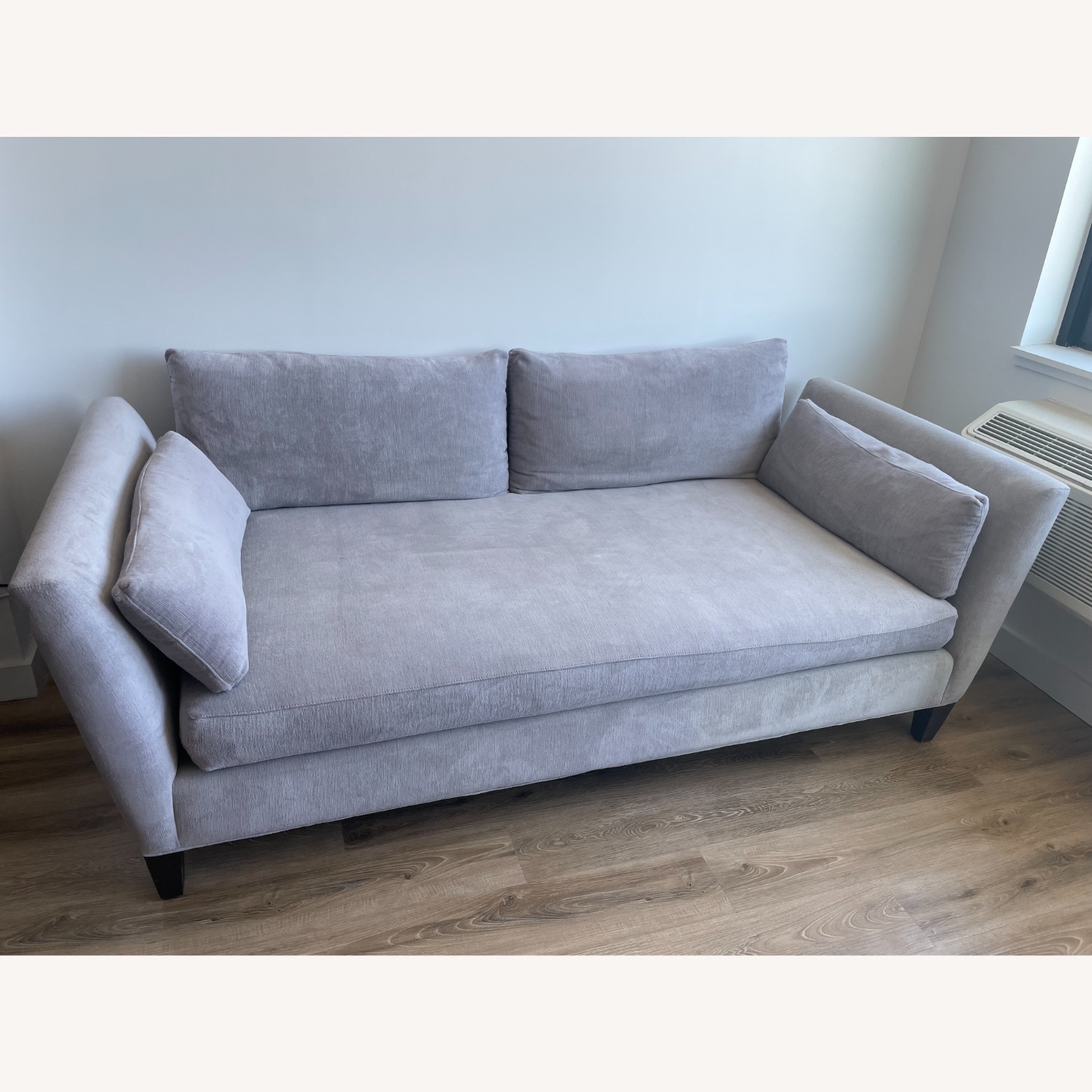 Crate & Barrel Marlowe Light Gray Fabric Chaise Lounge - image-3