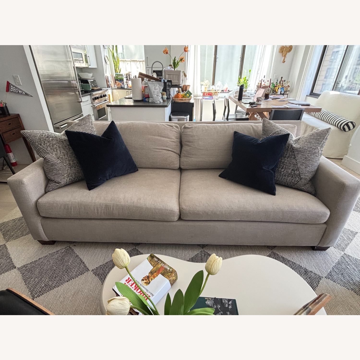 Pottery Barn Natural York Square Arm Sofa - image-1