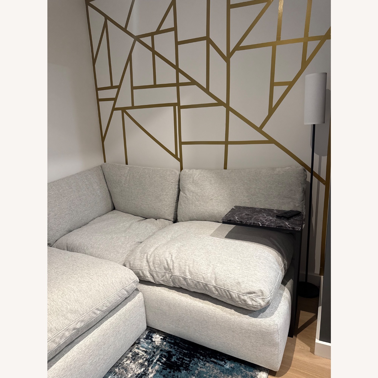 Living Spaces 2 Seater Sofa with Ottoman - image-2