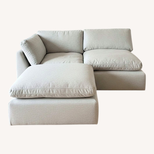 Used Living Spaces 2 Seater Sofa with Ottoman for sale on AptDeco