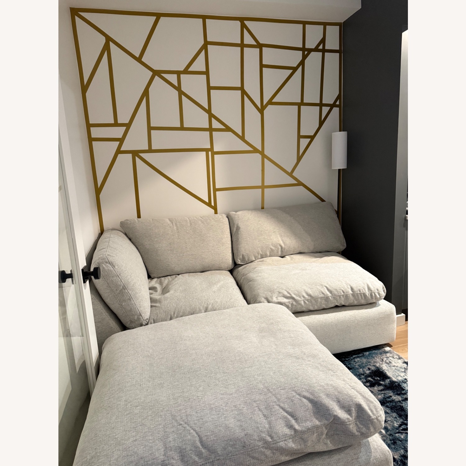 Living Spaces 2 Seater Sofa with Ottoman - image-3