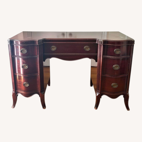 Used Vintage Mahogany Keyhole 7-drawer Desk for sale on AptDeco