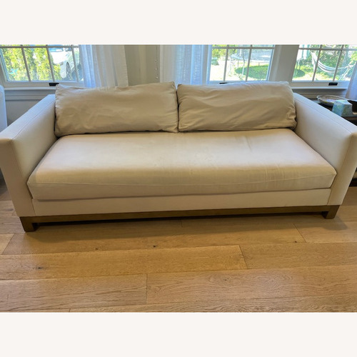 Used Pottery Barn Jake Seadrift Warm White Performance Fabric Sofa for sale on AptDeco