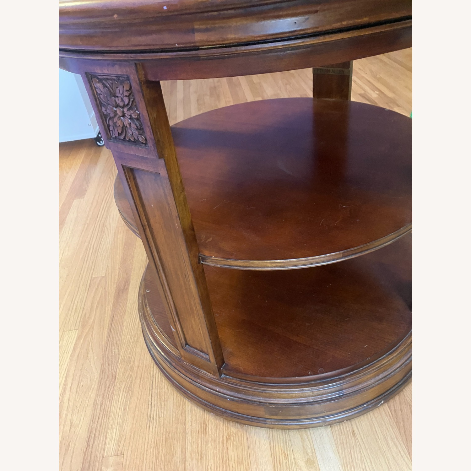Ethan Allen Regency Mahogany Drum Side Table - image-4