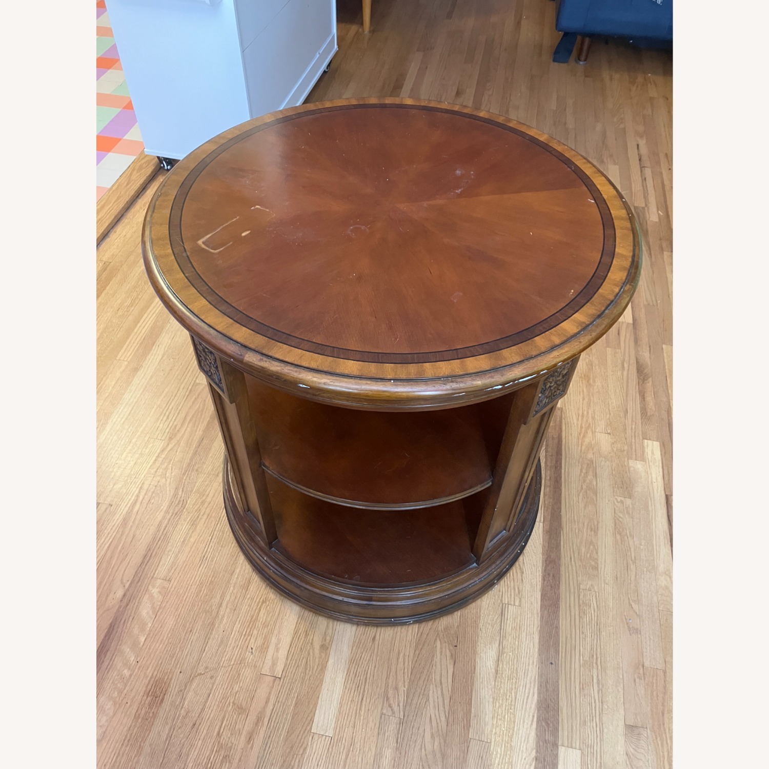 Ethan Allen Regency Mahogany Drum Side Table - image-5