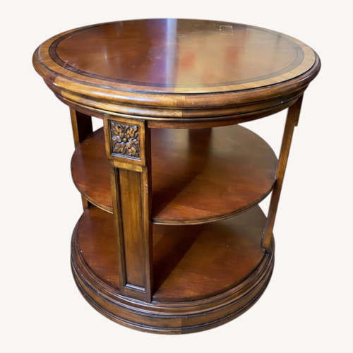 Used Ethan Allen Regency Mahogany Drum Side Table for sale on AptDeco