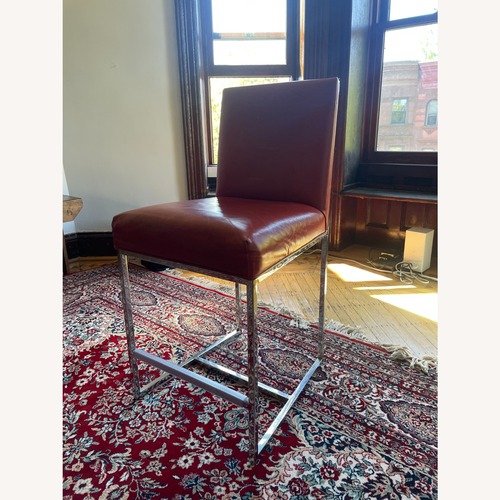 Used Mitchell Gold + Bob Williams Gage Rojo Red Leather Barstool for sale on AptDeco