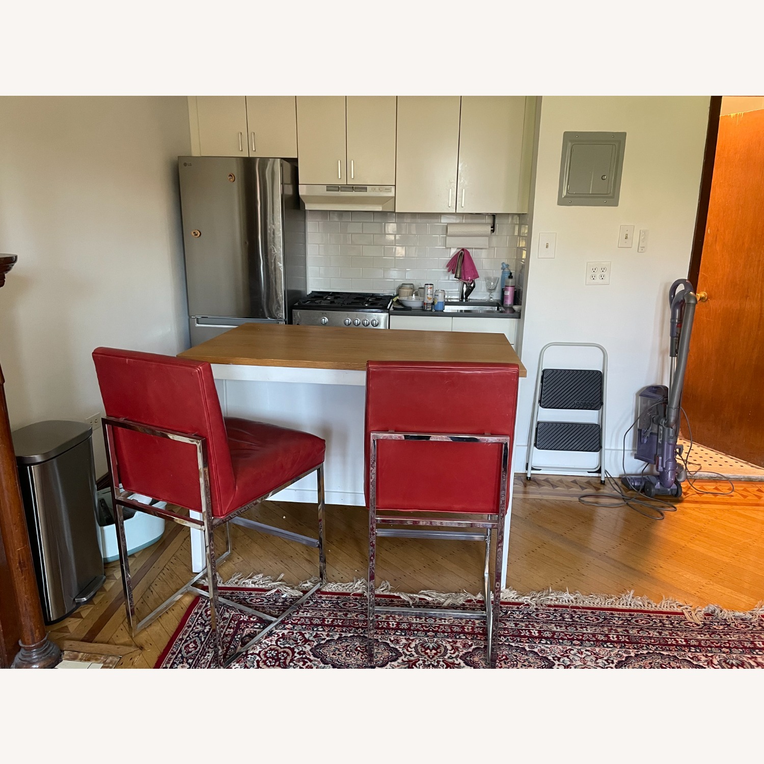 Mitchell Gold + Bob Williams Gage Rojo Red Leather Barstool - image-3