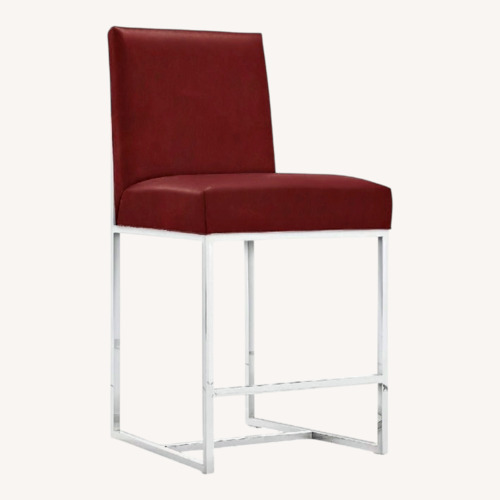 Used Mitchell Gold + Bob Williams Gage Rojo Red Leather Barstool for sale on AptDeco