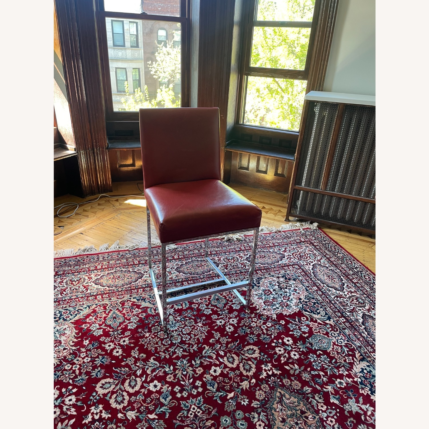 Mitchell Gold + Bob Williams Gage Rojo Red Leather Barstool - image-2