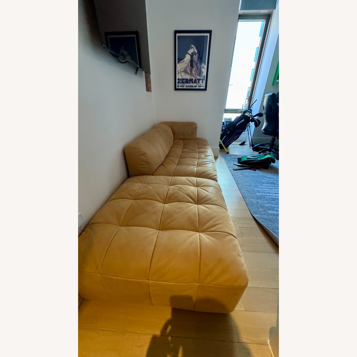 Industry West Sofa – Tan Suede, Tufted  - image-2