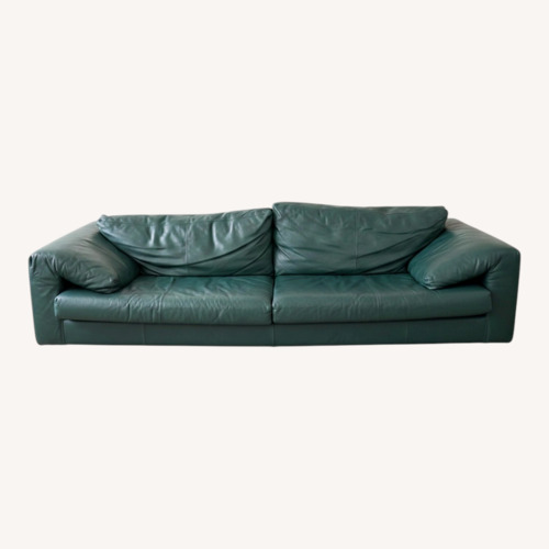 Used B&B Italia Artema Green Leather 3+ Seater Sofa for sale on AptDeco