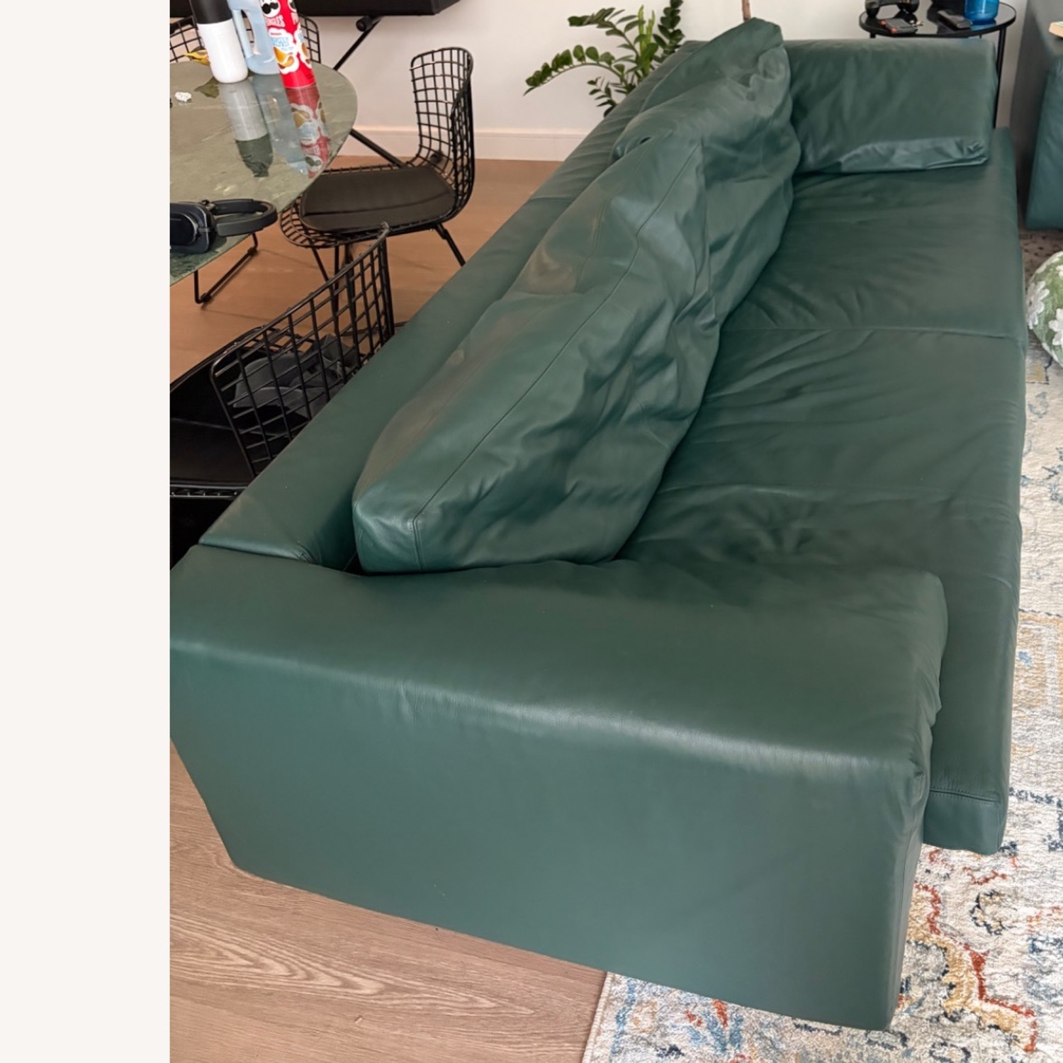 B&B Italia Artema Green Leather 3+ Seater Sofa - image-4