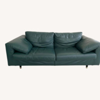 B&B Italia Green Leather 2 Seater Sofa