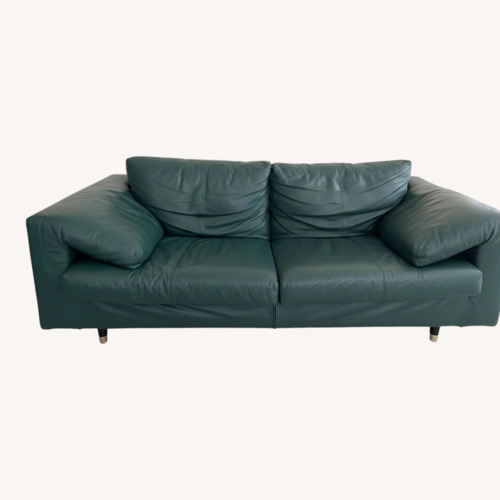 Used B&B Italia Green Leather 2 Seater Sofa for sale on AptDeco