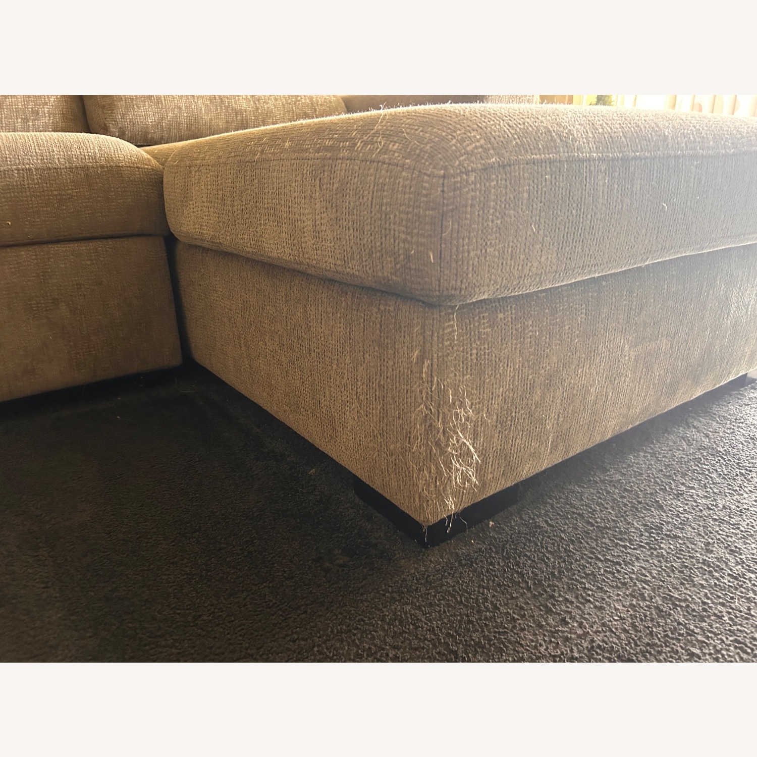 Light Gray Fabric Chaise Lounge - image-6