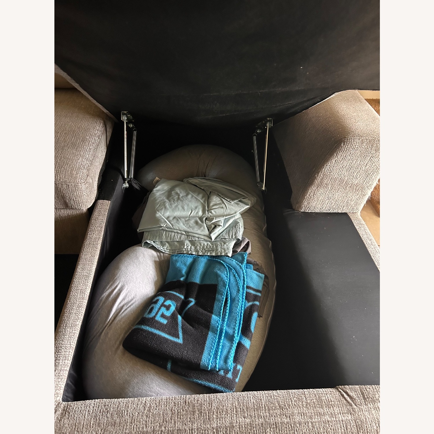 Light Gray Fabric Chaise Lounge - image-9