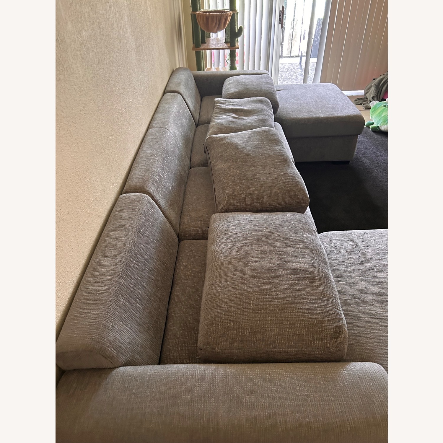 Light Gray Fabric Chaise Lounge - image-3