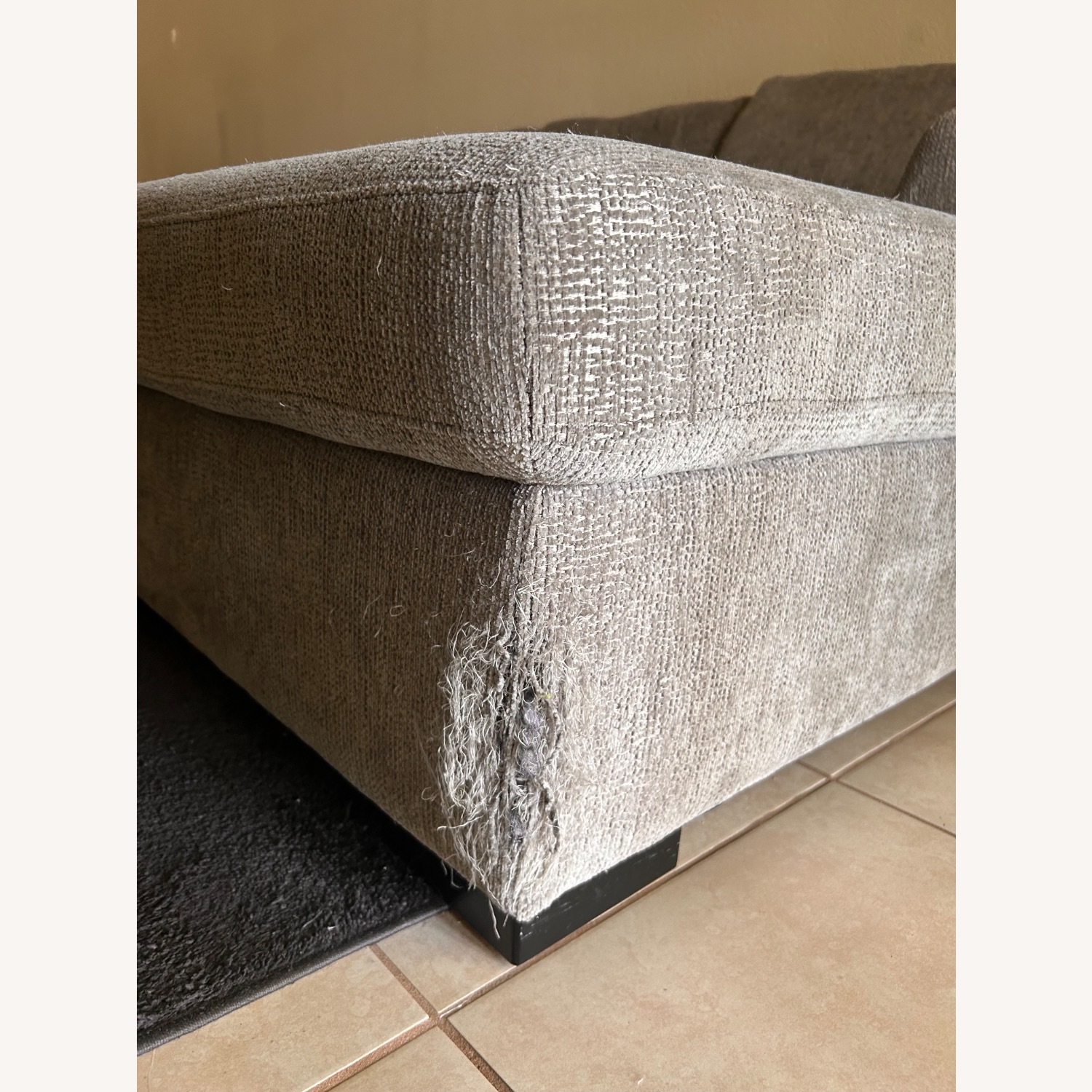 Light Gray Fabric Chaise Lounge - image-4