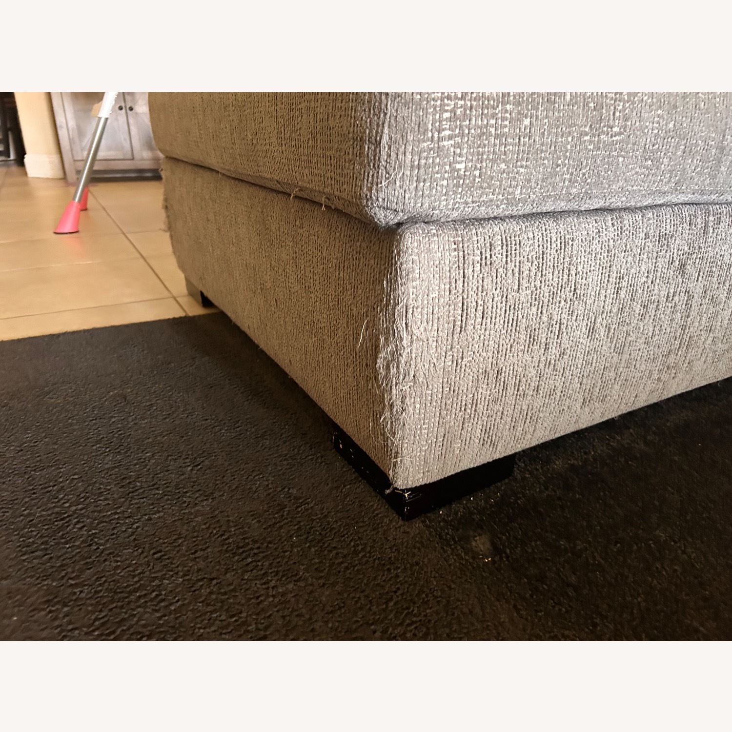 Light Gray Fabric Chaise Lounge - image-7