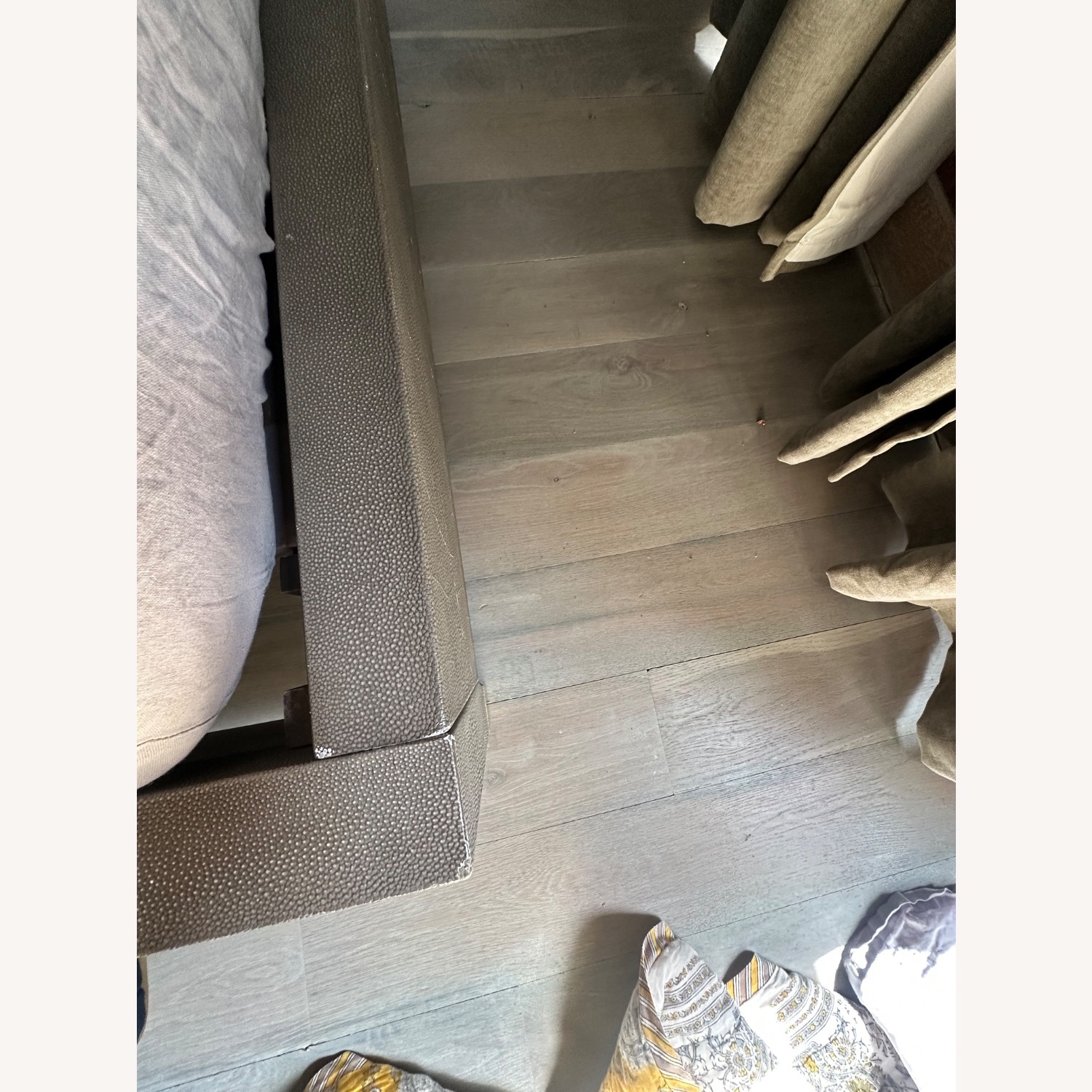 Restoration Hardware Light Gray Leather King Bed - image-2