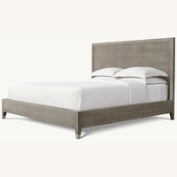 Restoration Hardware Light Gray Leather King Bed